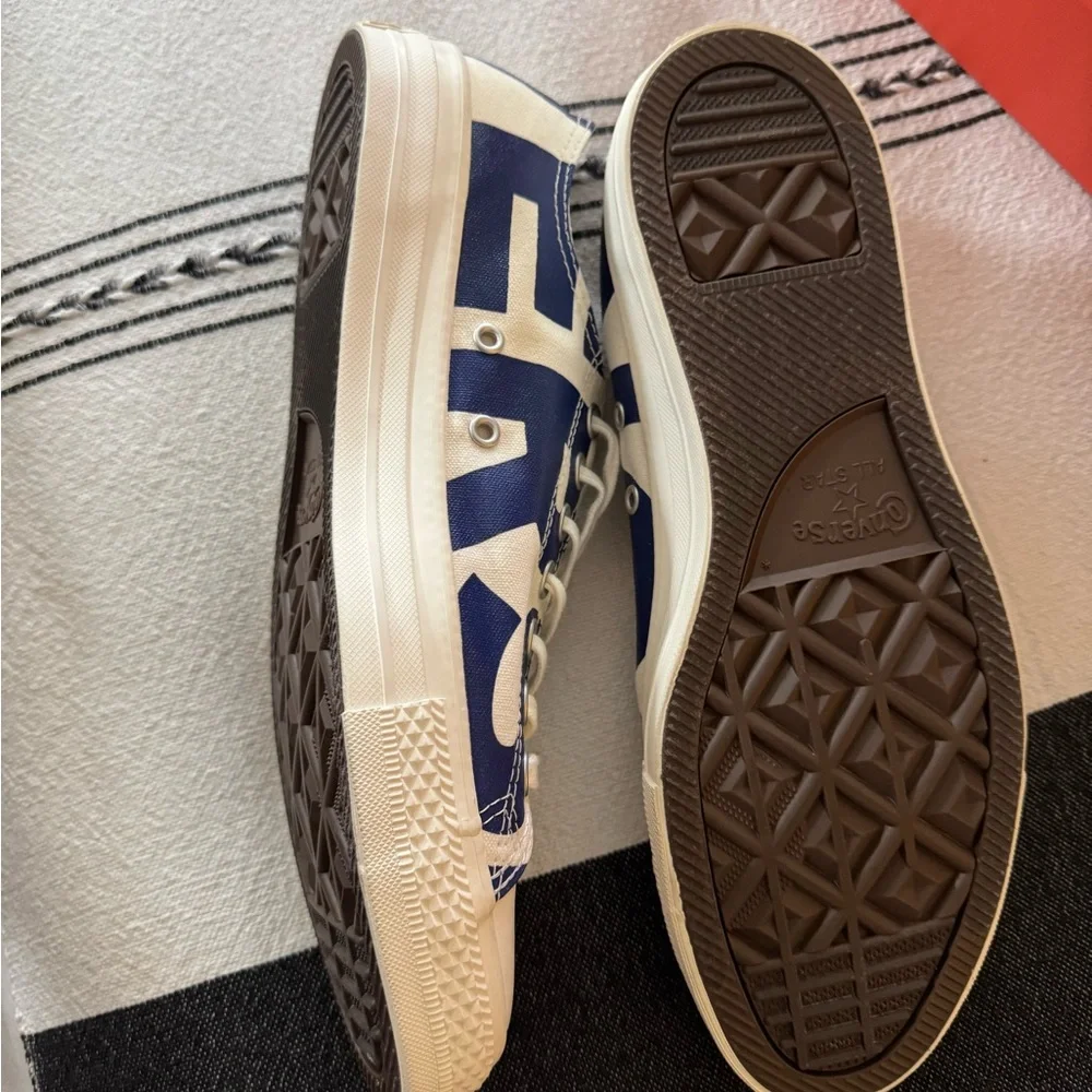 Converse Mens White and Blue Sneakers size 10 - Picture 3 of 8